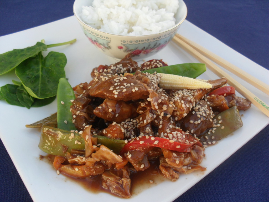 Stir fry pork with ginger and soya Ginger and Soy Stir Fry Pork with Jasmine Rice SAM 9212