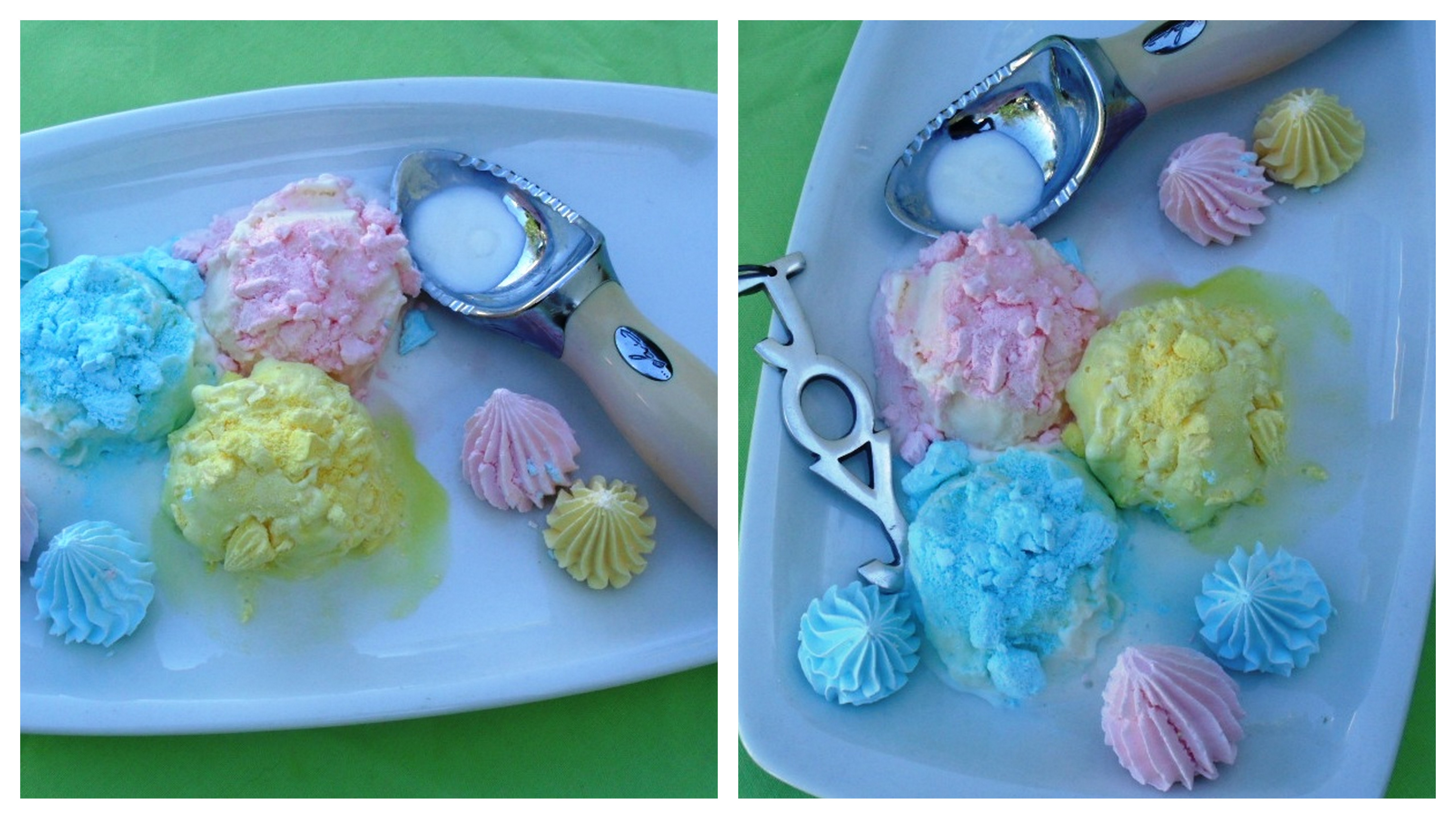 Colourful ice cream dessert